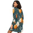 thumbnail image 2 of FORMRS Womens Long Sleeve Nightgowns Crew Neck Sleep Shirt Soft Pajamas Sizes S-3XL, Floral Oranges, 2 of 8