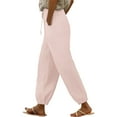 thumbnail image 4 of BILIKEYU Women's Linen Wide Leg Casual Loose High Waist Pants, cargo pants women baggy, womens pants, women's clothing, 4 of 6