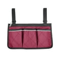 thumbnail image 1 of Bolsa lateral para silla de ruedas, apoyabrazos reflectante, bolsa lateral, organizador de almacenamiento portátil colgante, rojo vino Scienceny  HA003792-03, 1 of 7