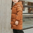 thumbnail image 5 of Favoffer Mid-Length Padded Down Hoodie Winter Kids Fleece Snowboarding Jackets Zip-Up Long Sleeve Fall Warm Coat Daily Travel 2-11Y, 5 of 9