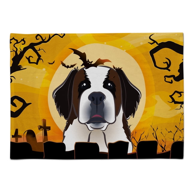 Caroline's Treasures BB1804PLMT Mantel individual de tela de San Bernardo de Halloween, multicolor Caroline's Treasures BB1804PLMT