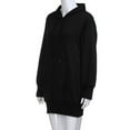 thumbnail image 5 of Oversized Hoodie Dress Womens Fleece Lined Long Sleeve Drawstring Plain Hooded Sweatshirts Pocket Pullover Top (X-Large, Black), 5 of 6