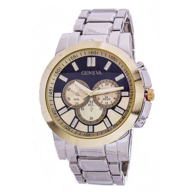 2Chique Boutique Men's Oversize 2Tone Watch