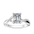thumbnail image 1 of 1.00 Ct Emerald Cut Natural Diamond Stylish Solitaire Ring for Anniversary Solid 14K White Gold Size 4, 1 of 8