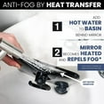 thumbnail image 5 of MIRRORVANA Real Glass Hanging Fogless Shower Mirror - Distortion-Free & Adjustable Swivel Hook for Effortless Shaving - Fill Back Chamber/Reservoir with Hot Water for Anti-Fog Effect (8" x 7", Black), 5 of 7