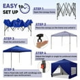 thumbnail image 6 of Ainfox 10x10 Pop up Canopy Tent with One Push Setup and Sidewalls,Instant Outdoor Shade Gazebos with Weighted Sandbags, Navy Blue, 6 of 8