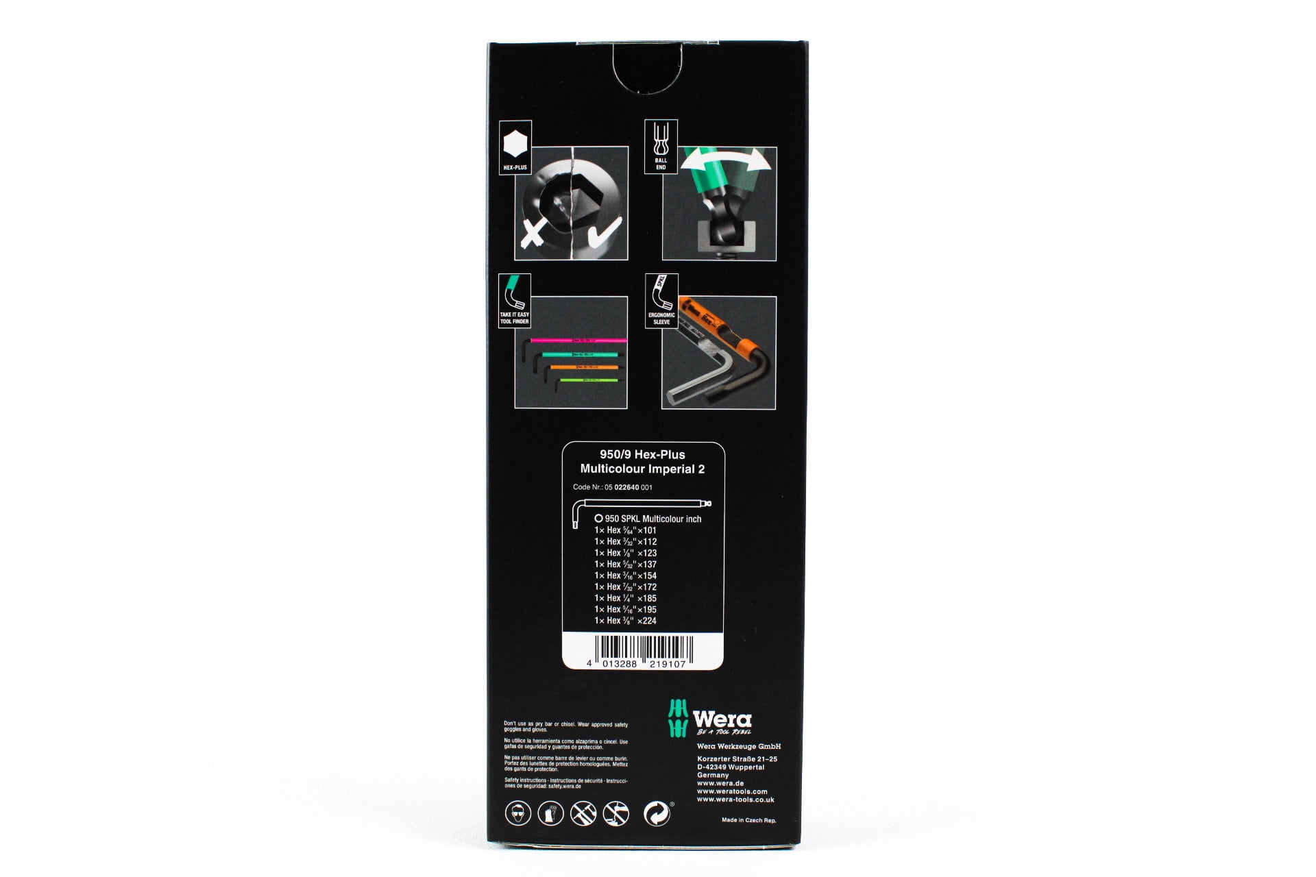 Wera 022640 Multicolor Hex + Ball End Hex SAE L-key Clip Set