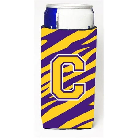 

Carolines Treasures CJ1022-CMUK Tiger Stripe - Purple Gold Monogram Letter C Michelob Ultra s For Slim Cans