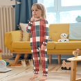 thumbnail image 4 of FORMRS Long Sleeve Top and Pants Pajama Set for Niños 2-Piece Sleepwear, Sizes 18M-8Y, Vibrant Red Tartan Pattern, 4 of 6