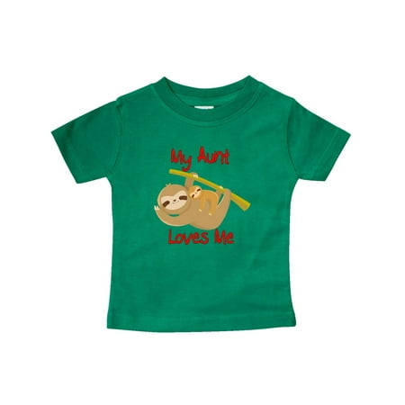 

Inktastic My Aunt Loves Me Sloth Gift Baby Boy or Baby Girl T-Shirt