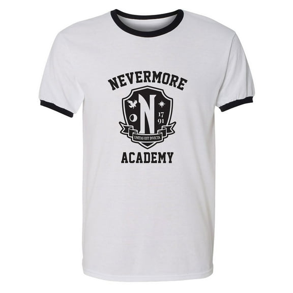 Nevermore Academy Adult Short Sleeve Ringer T-shirt