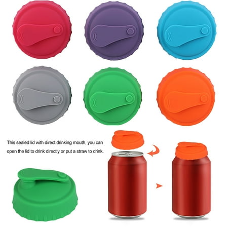 

UDIYO 6Pcs Beer Bottle Lid Leak-proof Good-sealing Food Grade BPA Free Sealing Silicone Tin Can Soda Cola Lid Kitchen Gadgets