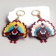 thumbnail image 2 of Jiibva PU Leather Key Cover with Keychain, Turkey-Themed Key Holder and Bag Charm, 2 of 7