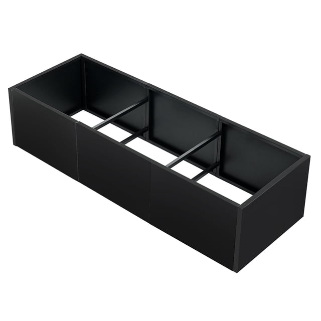 Garvee 51"X18"X12" Snap-On Metal Garden Planter Bed Frame, Iron Planting Box,Open Base Design,Black