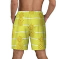 thumbnail image 4 of Haiem Gold Pineapple Men'S Quick-Dry Swim Trunks: Comfortable Beach Shorts With Mesh Lining And Pockets - Ideal For Swimming And Sunbathing Medium, 4 of 9