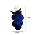 thumbnail image 4 of Coofit Porte-clés Boule en Fausse Fourrure Nœud Papillon Motif Raisin Breloque Boule Pompon Pendentif de Sac, 4 of 6