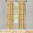 thumbnail image 3 of Circus Curtains 2 Panels Set, Retro Cartoon Circus Theme with Seal Holding Ball on His Nose in Balance and Others, Window Drapes for Living Room Bedroom, 56"W X 84"L, Multicolor, by Ambesonne, 3 of 5