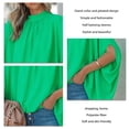 thumbnail image 5 of Sarapandan Summer Women's Loose Fit Collared T-Shirt with Half Sleeves - Viridis Green, Size M, 5 of 6