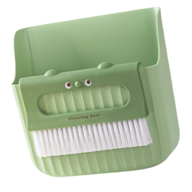 Mini Recogedor Y Cepillo Juego de Escoba para Niños Pequeños Juguete de Limpieza Compacto para El Hogar Hugo 16cmx6cmx17cm verde