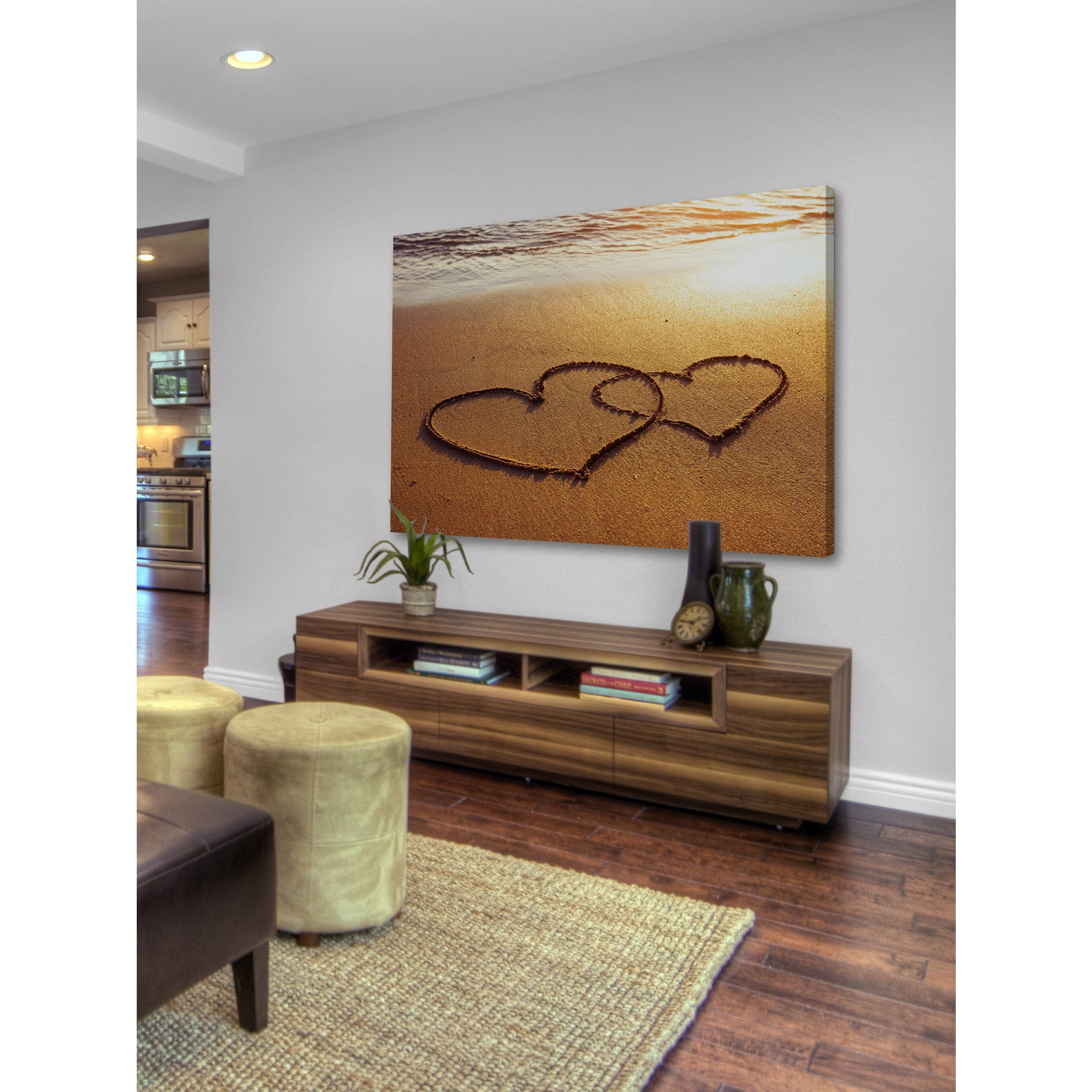 Marmont Hill "Double Hearts" Painting Print on Wrapped Canvas