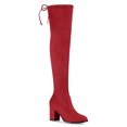 thumbnail image 1 of Unique Bargains Women's Round Toe Chunky Heel over The Knee High Boots, 1 of 8