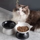 thumbnail image 4 of Comedero elevado para gatos, ajustable, blanco y negro, desmontable, inclinado, antivómito, comedero elevado para mascotas, con punta, de cerámica, para gatos y perros pequeños, 4 of 4