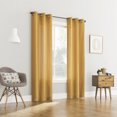 thumbnail image 2 of Mainstays Waffle Texture Semi-Sheer Curtain Panel Pair, Set of 2, Gold, 38"W x 84"L, 2 of 2
