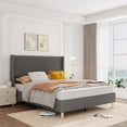 thumbnail image 1 of Queen Size Bed Frame with Headboard and Footboard, Corduroy Upholstered, Sturdy Structure, Easy Assembly,No Box Spring Needed, 1 of 9