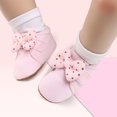 thumbnail image 2 of Xfvqtps Infant Girls Thicken Lining Boots Polka Dots Bowknot Keep Warm Non Slip Soft Sole First Walking Shoes Spring Princess Shoes 0-1 Year Old Baby Cotton Shoes Pink, 2 of 7