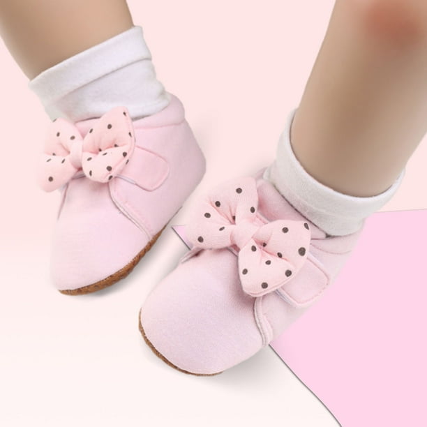pink infant dress shoes Zwiiyzr Girls Baby First Walking Shoes 0-1 Years Infant Dress Shoes Spring  Princess 0-1 Year Old Bowknot Cotton Soft Sole Walking Shoes Pink