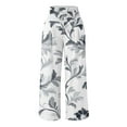 thumbnail image 4 of Zorckvet Women's Boho Pants Floral High Waisted Pants Flowy Wide Leg Trousers with Pockets Women Casual Lounge, 4 of 5
