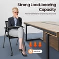 thumbnail image 4 of Conference Room Chair, 2Pcs Ergonomic Foldable Reception Chair High Load Bearing Armchair Portable Bouncing Back Office Chairs with Tabletop&Casters for Conference Halls Schools Step Classrooms, 4 of 9
