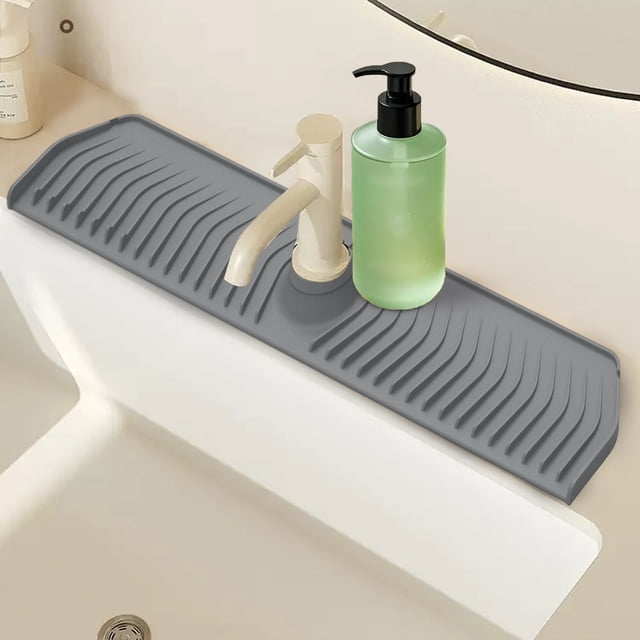 Kitchen Accessory Mat for Kitchen Countertop |Foldable Silicone Drain Mat for Kitchen Guard and Draining Mat|Silicone Faucet Mat and Draining Pad for Dry Countertops|Removable Silicone Countertop