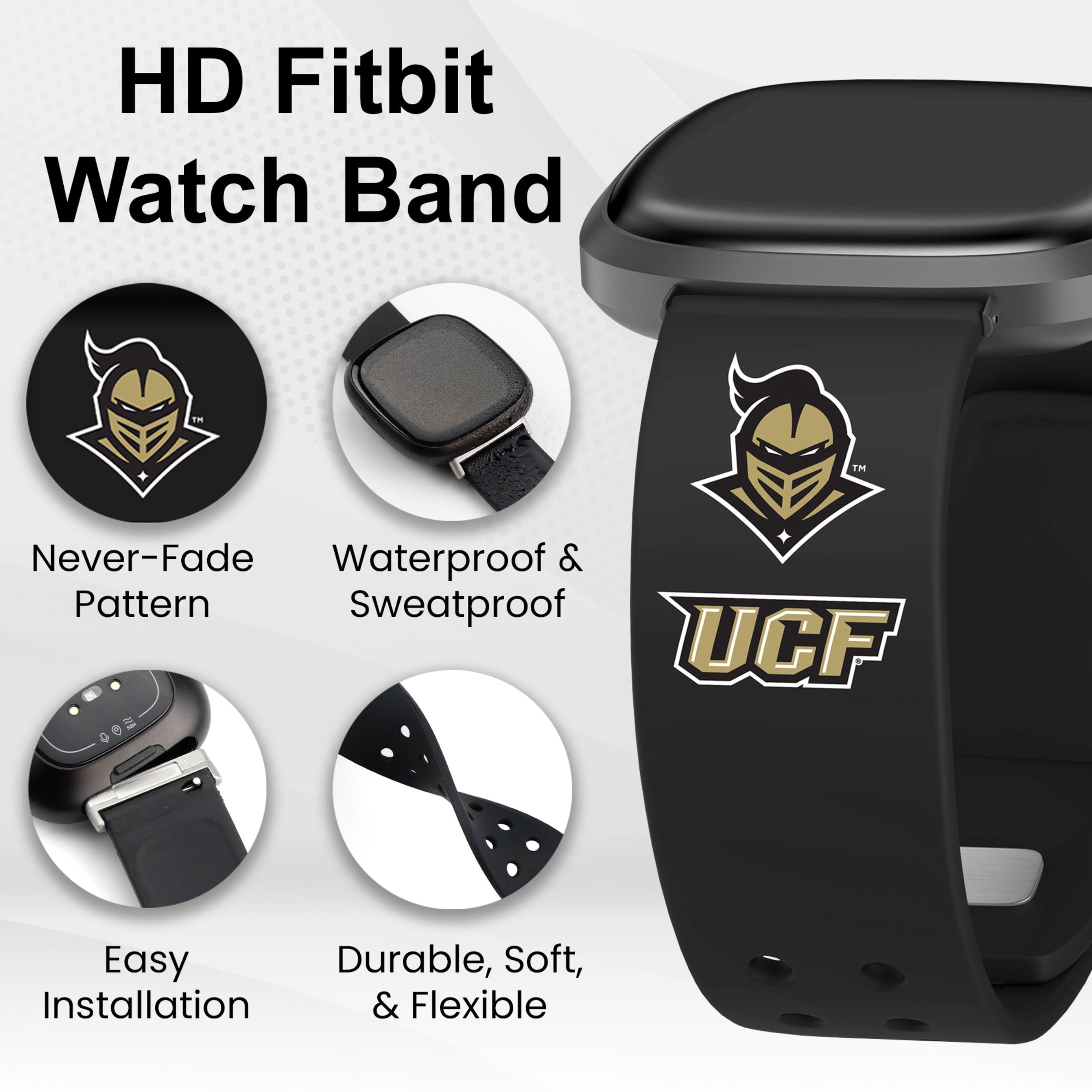 Central Florida HD Elite Edition Unisex Watch Band for FitBit Versa 3 & Sense (Short)