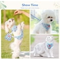 thumbnail image 5 of Cute Small Dog Harness and Leash Set with Bag No Pull Puppy Cat Vest Harness Adjustable Soft Breathable Plaid Flower Pet Bunny Harness for Small Dogs Cats Rabbits Shih Tzu Yorkies, 5 of 7