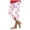 Hot Pink, variant on Floral Capri Pants for Women High Waist Tummy Control Printed Leggings Trendy Casual Dressy Comfy Silm Fit Tights Light Yellow for Size L