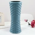 thumbnail image 5 of Plastic Glazed Vase for Flower Arrangement, Decorative Home Decor, Dried & Fresh Flower Holder, 8.8x3.5in, Blue Pink White Options, 5 of 6