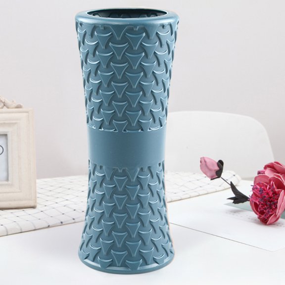 COM1950s Tall Faux Glazed Vase,Lightweight Plastic Flower Holder,Decorative Multicolor Accent for Tabletops and Gifting