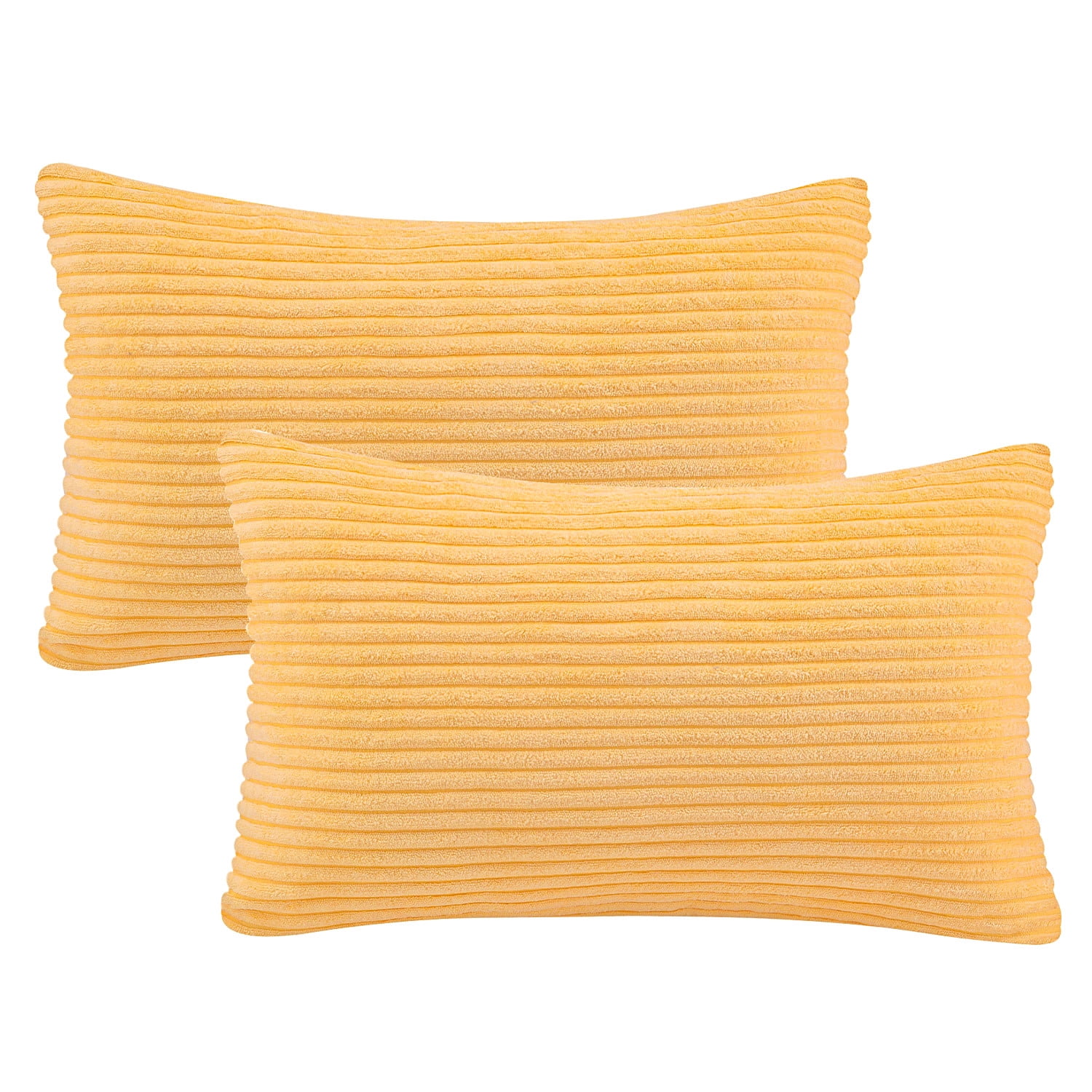 Phantoscope 20" x 12" Modern, Contemporary, Transitional Orange Striped Polyester Throw Pillow , ( 2 Count)