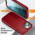 thumbnail image 4 of JTCASES for iPhone 14 Case, Shockproof Anti-drop PC Frame Anti-slip Strip Silicone Back Shell Rugged Anti-scratch for iPhone 14 (6.1" 2022) - Red, 4 of 8