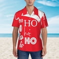 thumbnail image 2 of Yiaed Saying Ho Ho Ho Print Hawaiian Shirt for Men Short Sleeve Button Down Shirts Beach Shirts for Men,Small, 2 of 7