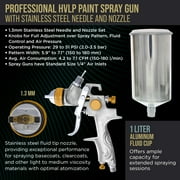 Pro 1.3mm HVLP Gravity Feed SPRAY GUN w/ REGULATOR Auto Paint Basecoat Clearcoat