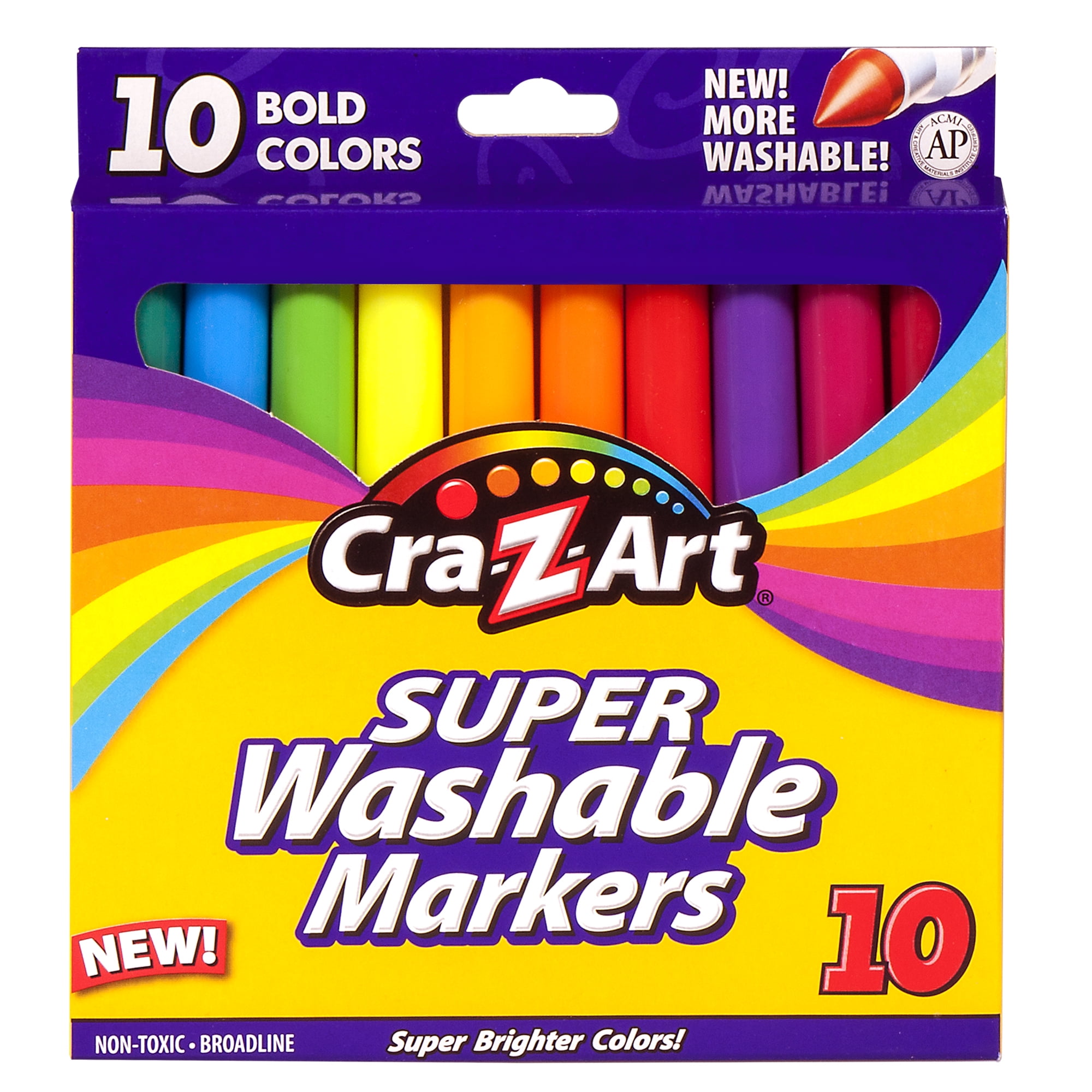 Cra-Z-Art Bold Broadline Washable Markers, 10 Count