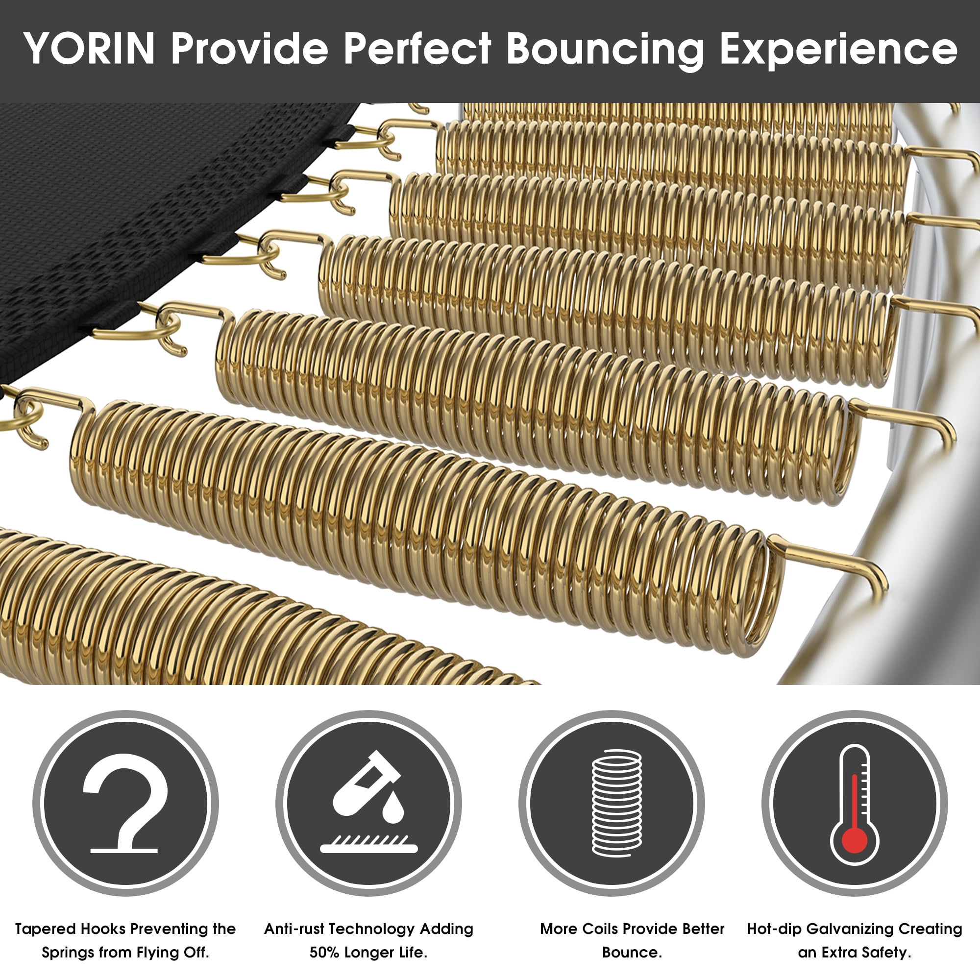YORIN Trampoline, 1200LBS 12FT Trampoline for 4-5 Adults/ Kids, with Enclosure Net, Metal Swing, Basketball Hoop, Ladder, Galvanized Outdoor Anti-Rust Heavy Duty Round Recreational Trampoline