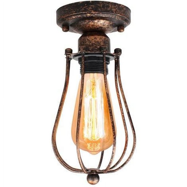 Lámpara de techo creativa de metal, lámpara de techo de hierro, accesorio de iluminación E27 Edison, óxido para bar, dormitorio, cocina, restaurante, cafetería, pasillo