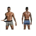 thumbnail image 2 of ASUDESIRE Men's Underwear Boxer Briefs Trunks 5 Pack Soft Cotton Low-rise Underpant-Wal-New-Stripes-L, 2 of 6