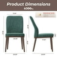 thumbnail image 4 of EOP Modern Dining Chairs Set of 2, Fabric Upholstered Dining Room Chairs, Wooden Armless Kitchen Side Chairs with Solid Wood Legs and Padded Seat, Green, 4 of 7