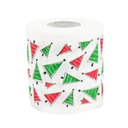 HEVIRGO 1 Roll Toilet Paper Cartoon Pattern Disposable Festive Soft Touch Hygienic Decorate Eco-friendly Christmas Holiday Printed Roll Paper for Festival