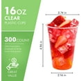 thumbnail image 2 of 16oz Clear Disposable Plastic Cups - Cold Party Drinking Cups Clear Plastic Cups PET Crystal Clear Disposable, 2 of 8
