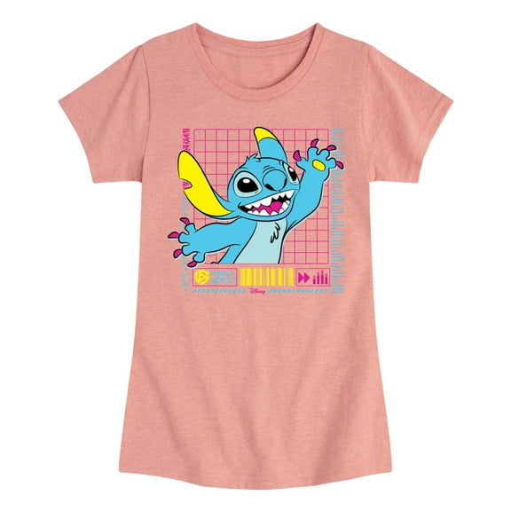 Disney - Lilo & Stitch - Neon Stitch - Toddler & Youth Girls Short Sleeve Graphic T-Shirt